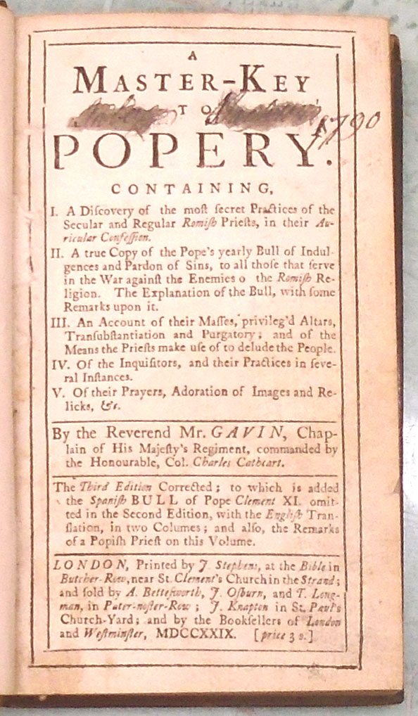 Master-Key to Popery title page