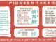 A vintage Pioneer Chicken menu