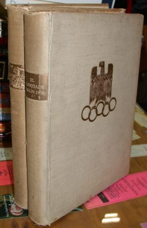 Olympiade Berlin 1936 spines of both volumes and front board of second volume