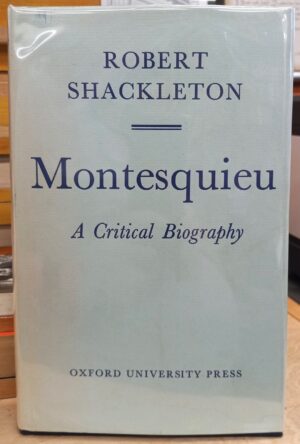 Montequieu A Critical Biography jacket front